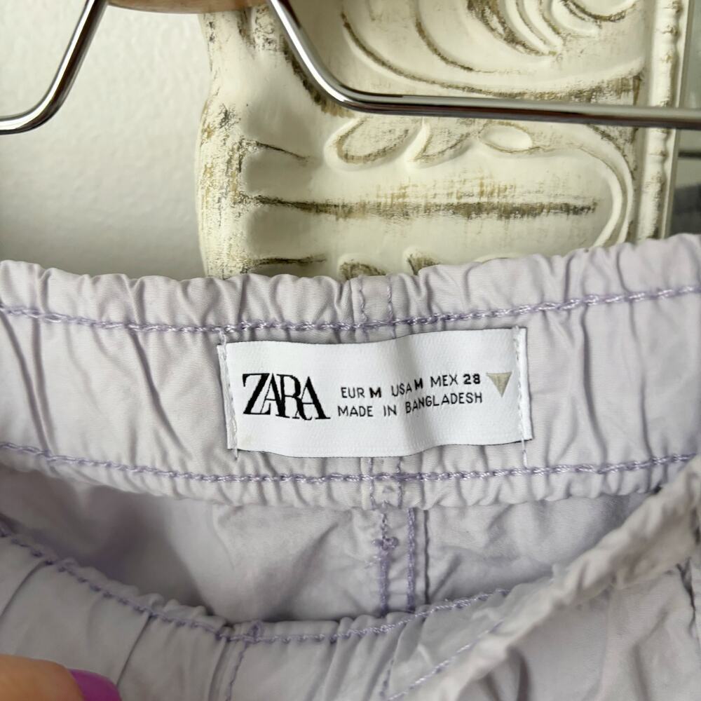 Zara Drawstring Mid Rise Parachute Pants - Picture 6 of 9